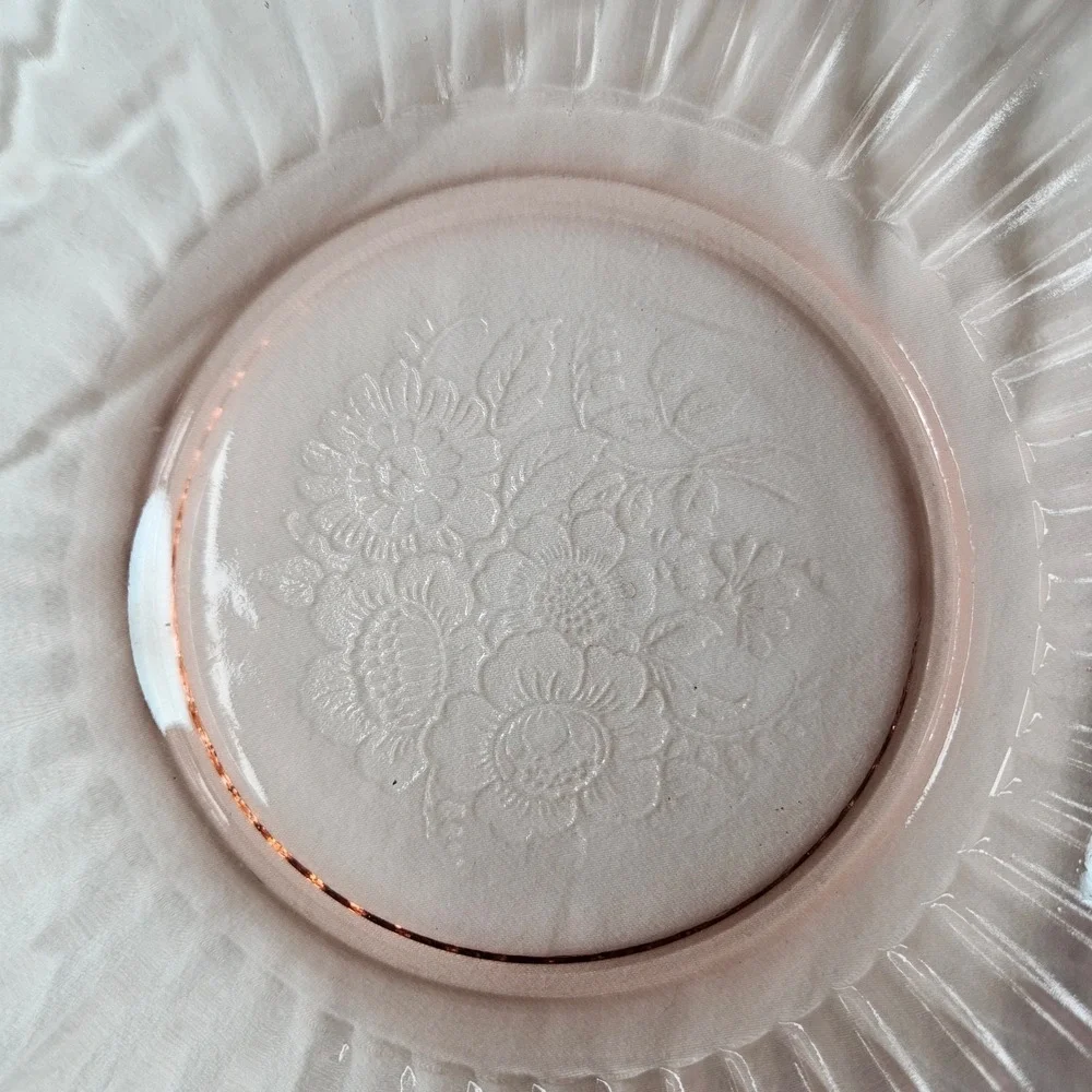 Federal Glass Rose Mayfair Pattern Pink Depression Glass Serving Bowls Set of 2‎